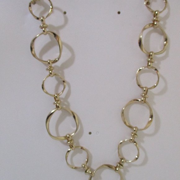 Banana Republic Gold and Silver Rattan Link Necklace NWT 45 each Set of 2 - Picture 7 of 14